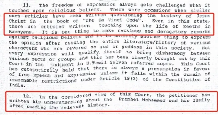 An excerpt from the 2019 Madras High Court judgement