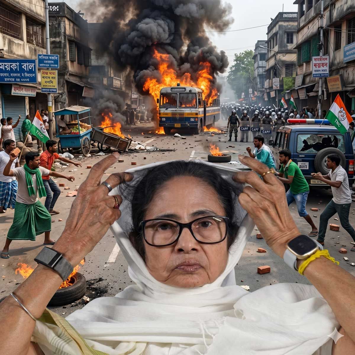 Voter Suppression, Assaults on BJP Nominees, and Ambushing of Armed Police: 9 Events of Intimidation and Brutality Instigated by TMC Radicals and Mamata's ‘lungi bahini’ in Bengal Polls