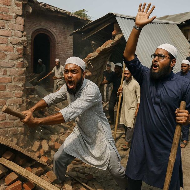 Heading: Hindu Homes in Bangladesh Burned, Over 50 Families Forced to Flee After Mob Attack Over Unverified 'Blasphemy' Claims
