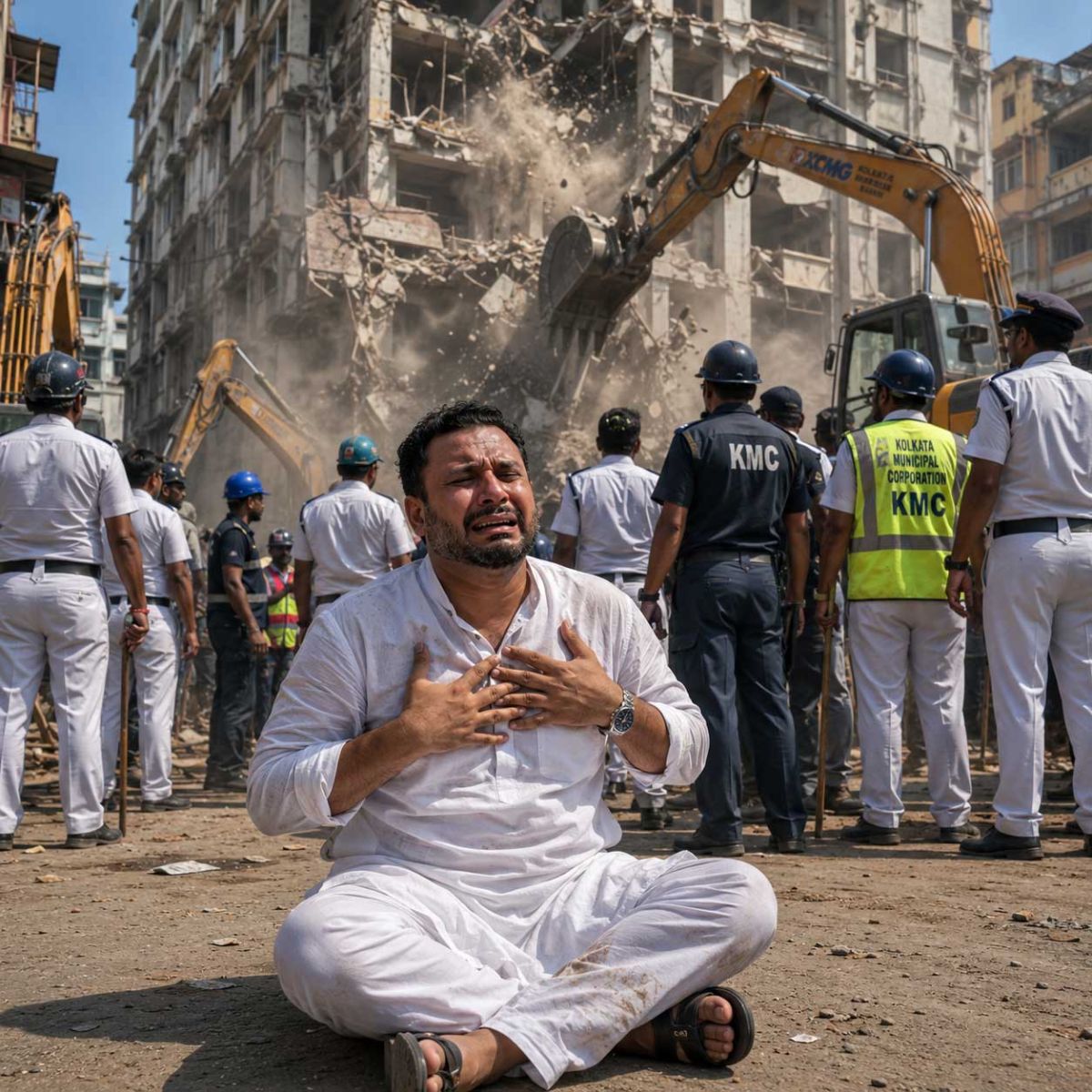 Civic Body Demolishes Unauthorized High-Rises Linked to Political Strongmen