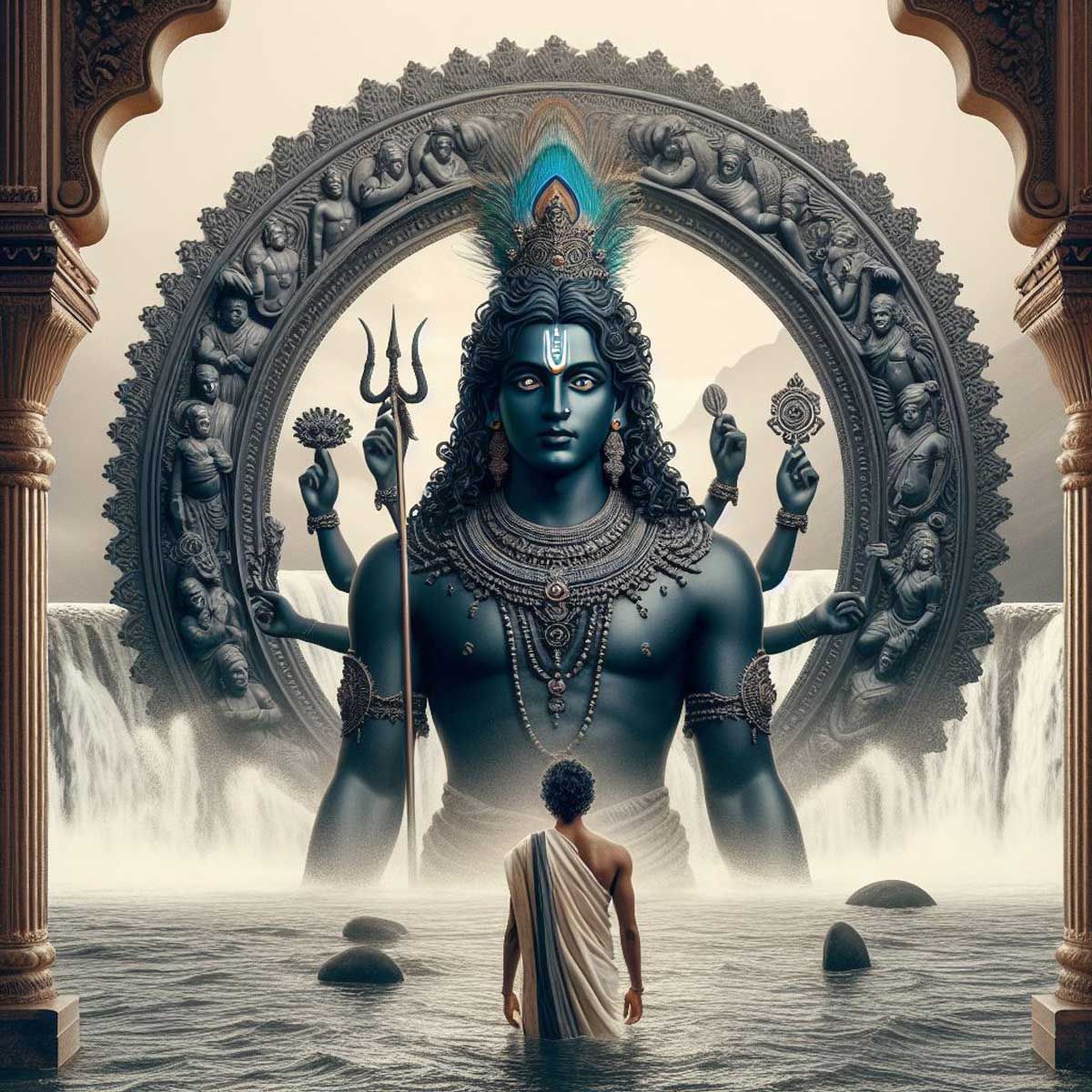 Karnataka: Ancient Lord Vishnu Idol and Shivling Uncovered from Krishna River