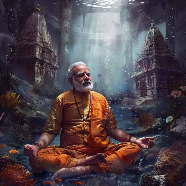 “Divine Experience, Bhagwan Shri Krishna bless us all”: PM Modi after taking a deep dive to offer prayers at the submerged Dwarka city