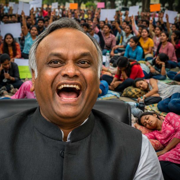 ‘Let them fast for 25 days, then we’ll lathi-charge them’: Karnataka Home Minister Priyank Kharge Mocks Protesting Exam Aspirants Amid Resignation Demands