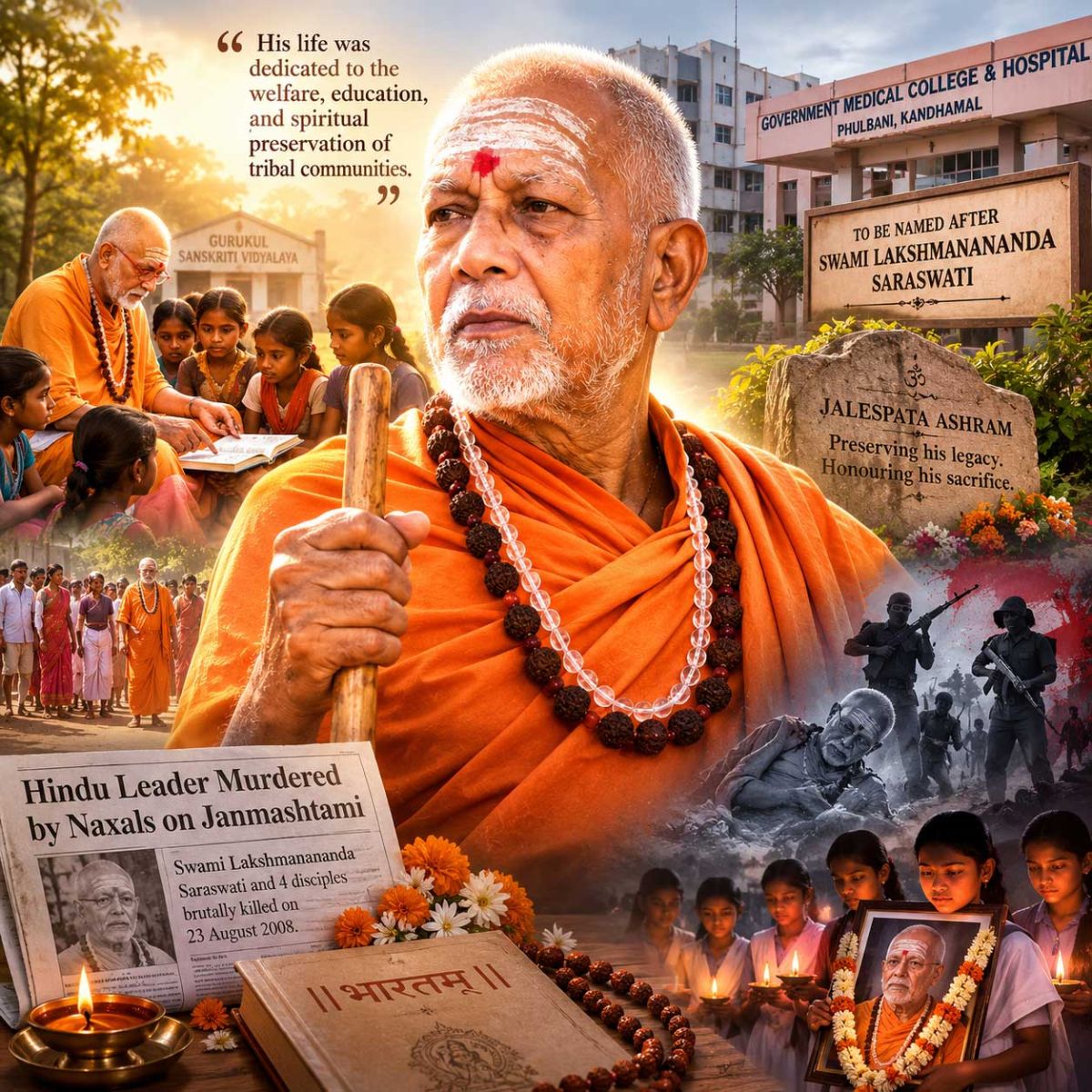 Odisha Government to Rename Medical College After Swami Lakshmanananda Saraswati: How the Hindu Leader Dedicated to Tribal Welfare Was Assassinated by Naxals