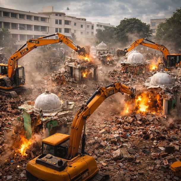 UP Administration Razes 10 Illegal Shrines on Bahraich Medical College Campus Ending Long Court Dispute