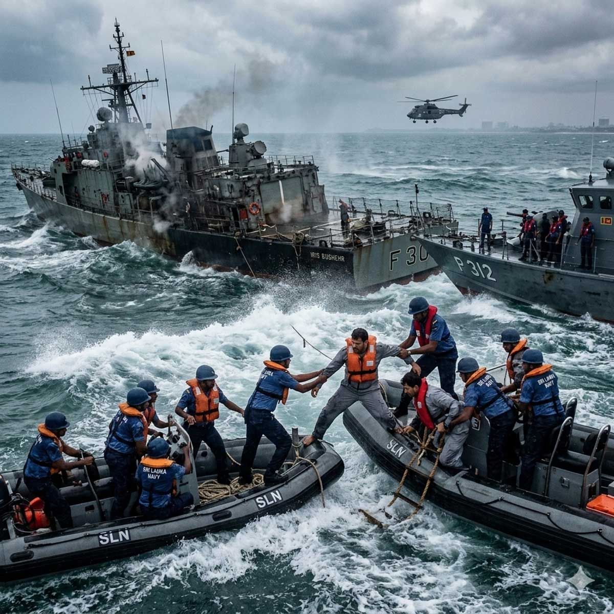 Sri Lanka Assumes Control of Iranian Navy Ship IRIS Bushehr After Crew Evacuation