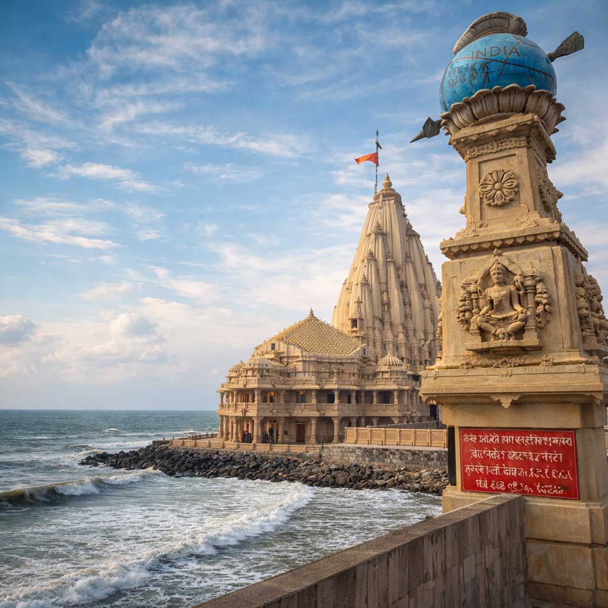 Somnath Temple and the Baan Stambh: Where Ancient Knowledge Meets Faith